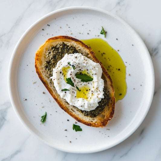 Bruschetta with Olive Paté and Stracciatella - ITALY ON DEMAND